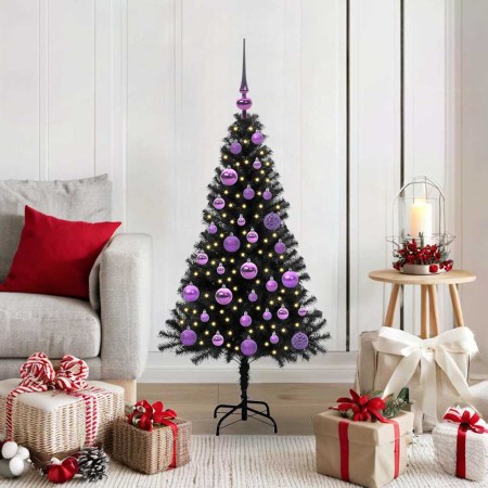 Árbol de Navidad con 150 LED con soporte Negro 120 cm PVC en Decoración Festiva y Estacional | Comprar online en Foru.es