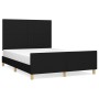Estructura de cama con cabecero de tela negro 140x200 cm de vidaXL, Camas y somieres - Ref: Foro24-3124897, Precio: 209,96 €,...