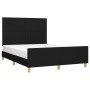 Estructura de cama con cabecero de tela negro 140x200 cm de vidaXL, Camas y somieres - Ref: Foro24-3124897, Precio: 209,96 €,...