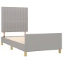 Estructura de cama con cabecero de tela gris claro 90x200 cm de vidaXL, Camas y somieres - Ref: Foro24-3125187, Precio: 137,7...