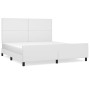 Estructura de cama cabecero cuero sintético blanco 160x200 cm de vidaXL, Camas y somieres - Ref: Foro24-3125458, Precio: 254,...