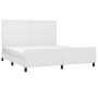 Estructura de cama cabecero cuero sintético blanco 160x200 cm de vidaXL, Camas y somieres - Ref: Foro24-3125458, Precio: 254,...