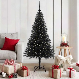 Árbol de Navidad con 150 LED con soporte Negro 150 cm PVC en Decoración Festiva y Estacional | Comprar online en Foru.es
