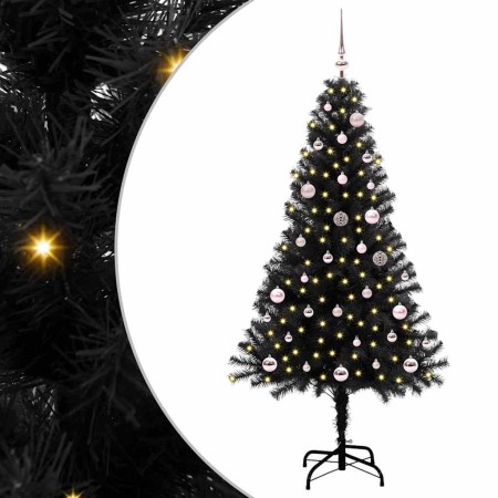 Árbol de Navidad con 150 LED con soporte Negro 150 cm PVC en Decoración Festiva y Estacional | Comprar online en Foru.es