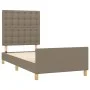Bettgestell mit Kopfteil aus taupegrauem Stoff 90x200 cm von vidaXL, Betten und Lattenroste - Ref: Foro24-3125353, Preis: 160...