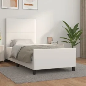 Estructura de cama con cabecero cuero sintético blanco 80x200cm de vidaXL, Camas y somieres - Ref: Foro24-3125416, Precio: 14...