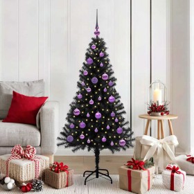 Árbol de Navidad con 150 LED con soporte Negro 150 cm PVC en Decoración Festiva y Estacional | Comprar online en Foru.es