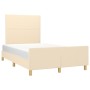 Estructura de cama con cabecero de tela color crema 120x200 cm de vidaXL, Camas y somieres - Ref: Foro24-3124884, Precio: 181...
