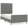 Estructura de cama con cabecero de tela gris oscuro 90x190 cm de vidaXL, Camas y somieres - Ref: Foro24-3125261, Precio: 168,...