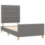 Estructura de cama con cabecero de tela gris oscuro 90x190 cm de vidaXL, Camas y somieres - Ref: Foro24-3125261, Precio: 168,...