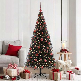 Árbol de Navidad con 300 LED con soporte Negro 180 cm PVC en Decoración Festiva y Estacional | Comprar online en Foru.es