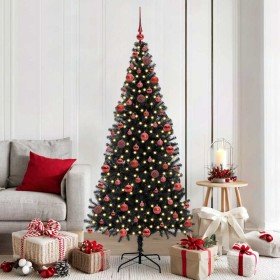 Árbol de Navidad con 300 LED con soporte Negro 180 cm PVC en Decoración Festiva y Estacional | Comprar online en Foru.es