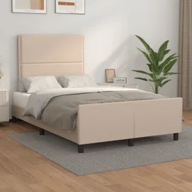 Estructura de cama cabecero cuero sintético capuchino 120x200cm de vidaXL, Camas y somieres - Ref: Foro24-3125505, Precio: 17...