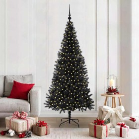 Árbol de Navidad con 300 LED con soporte Negro 180 cm PVC en Decoración Festiva y Estacional | Comprar online en Foru.es