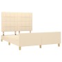 Estructura de cama con cabecero de tela color crema 140x200 cm de vidaXL, Camas y somieres - Ref: Foro24-3125062, Precio: 209...
