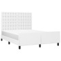 Estructura de cama cabecero cuero sintético blanco 140x200 cm de vidaXL, Camas y somieres - Ref: Foro24-3125574, Precio: 260,...