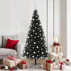 Árbol de Navidad con 300 LED con soporte Negro 180 cm PVC en Decoración Festiva y Estacional | Comprar online en Foru.es
