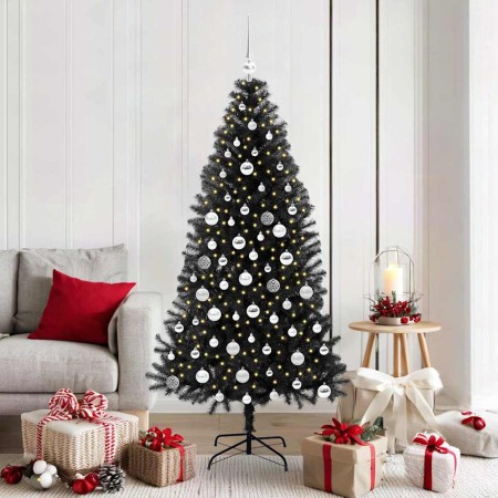 Árbol de Navidad con 300 LED con soporte Negro 180 cm PVC en Decoración Festiva y Estacional | Comprar online en Foru.es