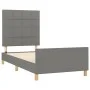 Bed frame with headboard in dark gray fabric 90x190 cm by vidaXL, Beds and slatted bases - Ref: Foro24-3125018, Price: 148,26...