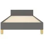 Bed frame with headboard in dark gray fabric 90x190 cm by vidaXL, Beds and slatted bases - Ref: Foro24-3125018, Price: 148,26...