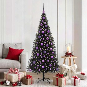 Árbol de Navidad con 300 LED con soporte Negro 180 cm PVC en Decoración Festiva y Estacional | Comprar online en Foru.es