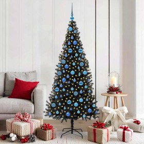 Árbol de Navidad con 300 LED con soporte Negro 180 cm PVC en Decoración Festiva y Estacional | Comprar online en Foru.es