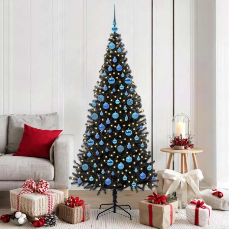Árbol de Navidad con 300 LED con soporte Negro 180 cm PVC en Decoración Festiva y Estacional | Comprar online en Foru.es