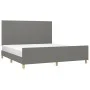 Bettgestell mit Kopfteil aus dunkelgrauem Stoff 180x200 cm von vidaXL, Betten und Lattenroste - Ref: Foro24-3124912, Preis: 2...