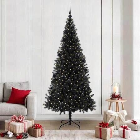 Árbol de Navidad con 300 LED con soporte Negro 210 cm PVC en Decoración Festiva y Estacional | Comprar online en Foru.es