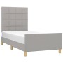 Estructura de cama con cabecero de tela gris claro 90x190 cm de vidaXL, Camas y somieres - Ref: Foro24-3125017, Precio: 149,3...