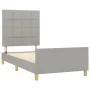 Light gray fabric bed frame with headboard 90x190 cm by vidaXL, Beds and slatted bases - Ref: Foro24-3125017, Price: 145,71 €...