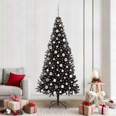 Árbol de Navidad con 300 LED con soporte Negro 210 cm PVC en Decoración Festiva y Estacional | Comprar online en Foru.es