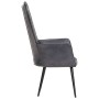 Sillón orejero de cuero auténtico gris en Sillones | Comprar online en Foru.es