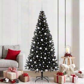 Árbol de Navidad con 300 LED con soporte Negro 210 cm PVC en Decoración Festiva y Estacional | Comprar online en Foru.es