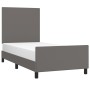 Estructura de cama con cabecero cuero sintético gris 100x200 cm de vidaXL, Camas y somieres - Ref: Foro24-3125437, Precio: 15...