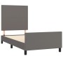 Estructura de cama con cabecero cuero sintético gris 100x200 cm de vidaXL, Camas y somieres - Ref: Foro24-3125437, Precio: 15...