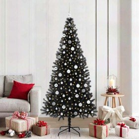 Árbol de Navidad con 300 LED con soporte Negro 210 cm PVC en Decoración Festiva y Estacional | Comprar online en Foru.es