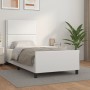 Estructura de cama cabecero cuero sintético blanco 100x200 cm de vidaXL, Camas y somieres - Ref: Foro24-3125495, Precio: 134,...