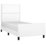 Estructura de cama cabecero cuero sintético blanco 100x200 cm de vidaXL, Camas y somieres - Ref: Foro24-3125495, Precio: 134,...