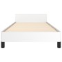 Estructura de cama cabecero cuero sintético blanco 100x200 cm de vidaXL, Camas y somieres - Ref: Foro24-3125495, Precio: 134,...