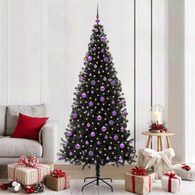 Árbol de Navidad con 300 LED con soporte Negro 210 cm PVC en Decoración Festiva y Estacional | Comprar online en Foru.es