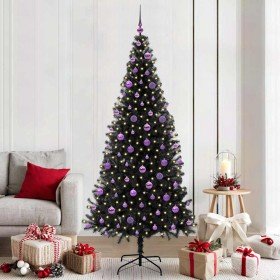 Árbol de Navidad con 300 LED con soporte Negro 210 cm PVC en Decoración Festiva y Estacional | Comprar online en Foru.es