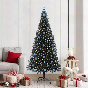 Árbol de Navidad con 300 LED con soporte Negro 210 cm PVC en Decoración Festiva y Estacional | Comprar online en Foru.es