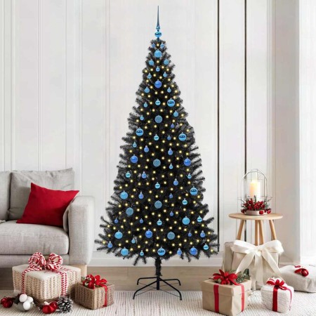 Árbol de Navidad con 300 LED con soporte Negro 210 cm PVC en Decoración Festiva y Estacional | Comprar online en Foru.es