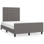 Estructura de cama con cabecero cuero sintético gris 120x200cm de vidaXL, Camas y somieres - Ref: Foro24-3125565, Precio: 213...
