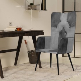 Sillón orejero de cuero auténtico gris en Sillones | Comprar online en Foru.es