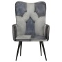 Sillón orejero de cuero auténtico gris en Sillones | Comprar online en Foru.es