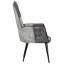 Sillón orejero de cuero auténtico gris en Sillones | Comprar online en Foru.es
