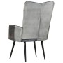 Sillón orejero de cuero auténtico gris en Sillones | Comprar online en Foru.es