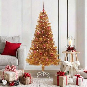 Árbol de Navidad con 150 LED con soporte Dorado 150 cm PET en Decoración Festiva y Estacional | Comprar online en Foru.es